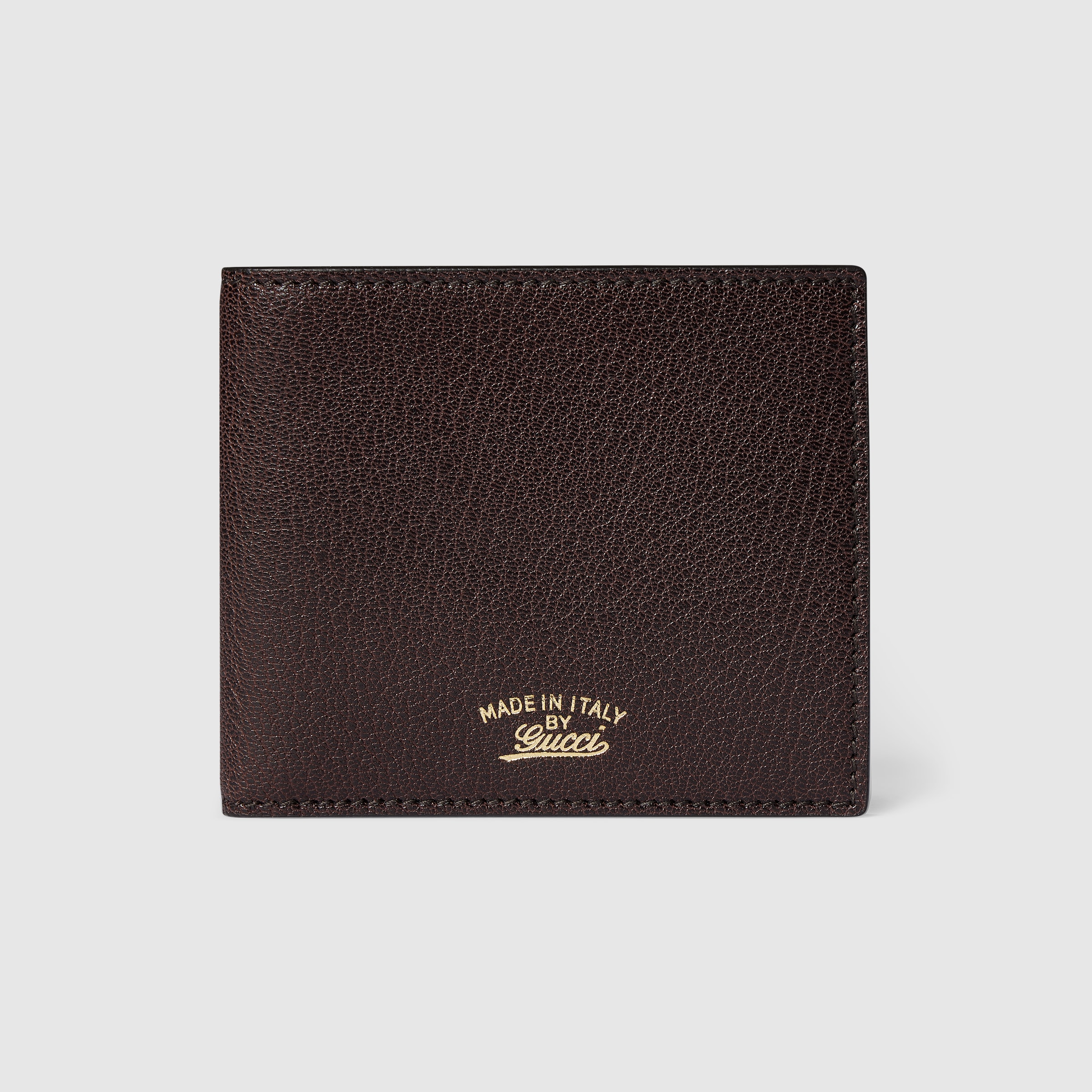 Lira bi-fold wallet in dark brown leather | GUCCI® US