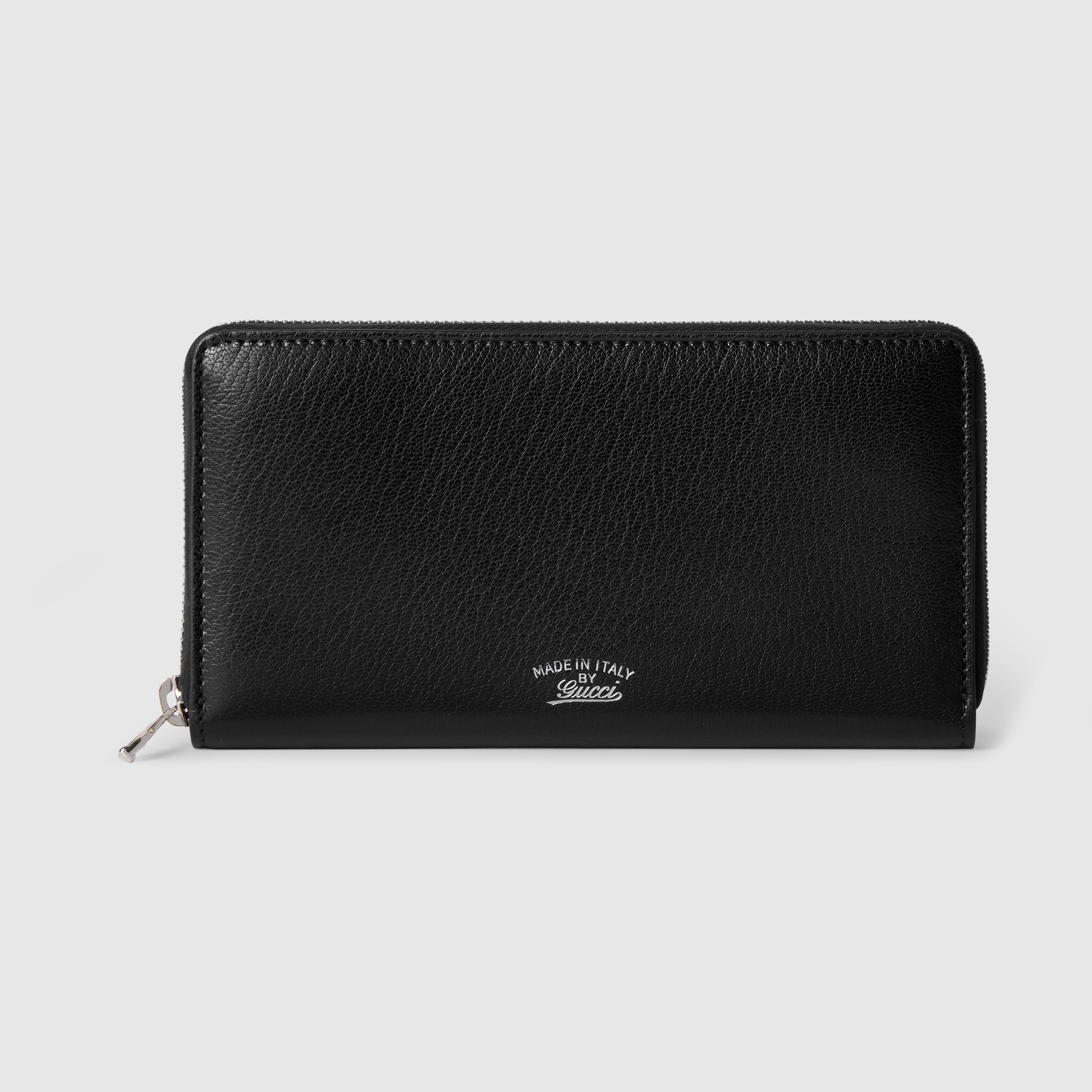 Lira zip around wallet in black leather | GUCCI® US