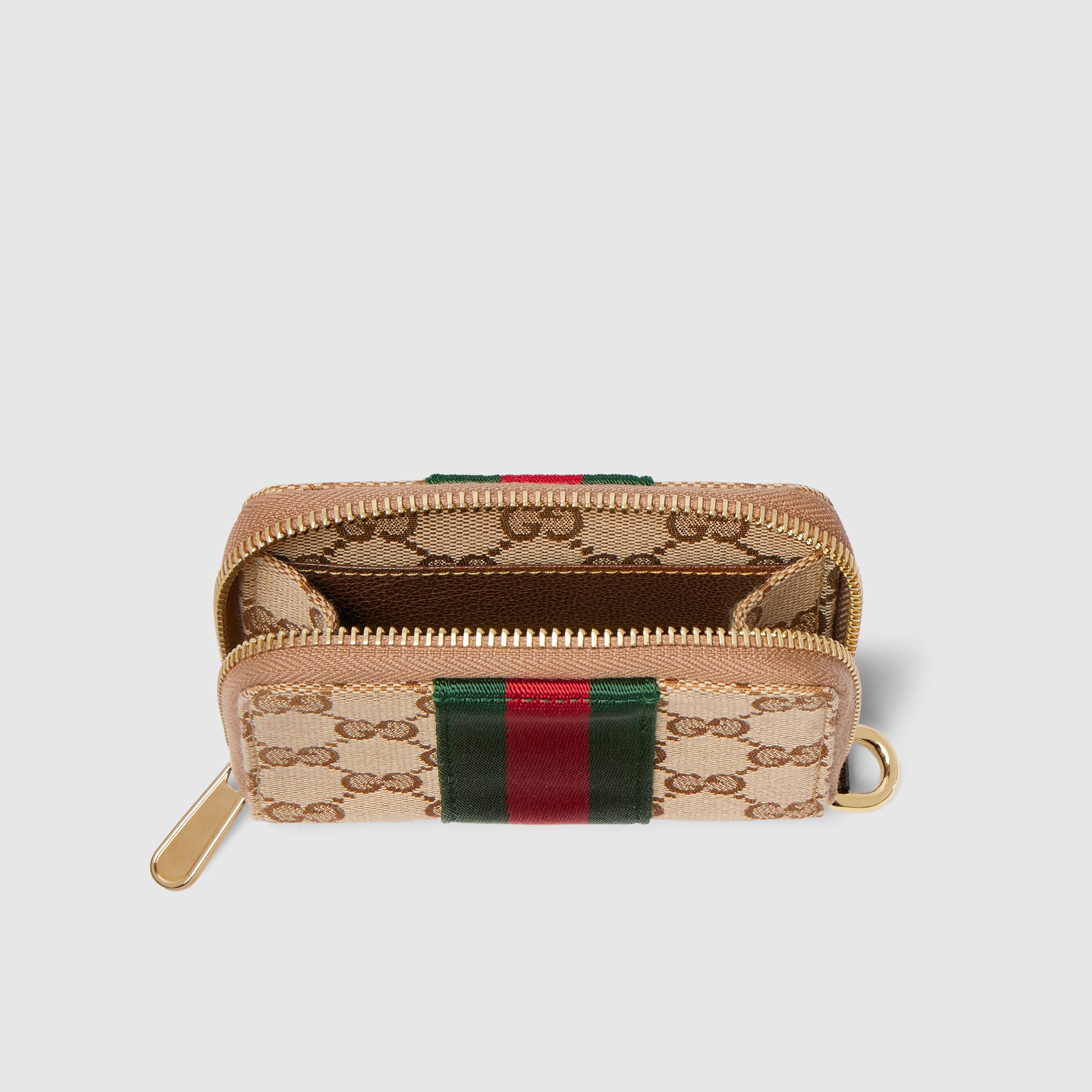 ストラップ付き GG カードケース ・サンド＆ブラウン GGキャンバス