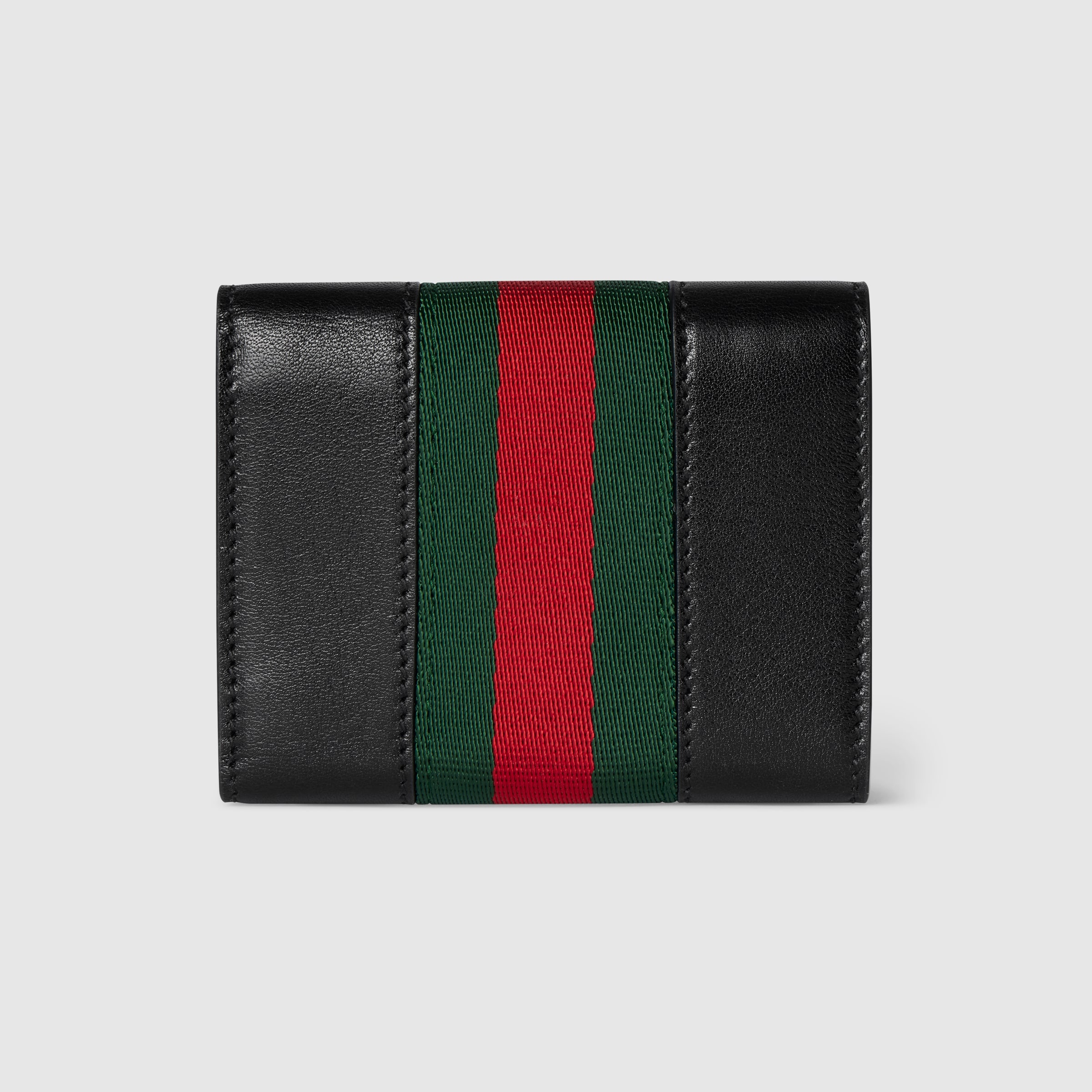 グッチ ホースビット〕ウェブ スモール 三つ折りウォレット ・ブラック
