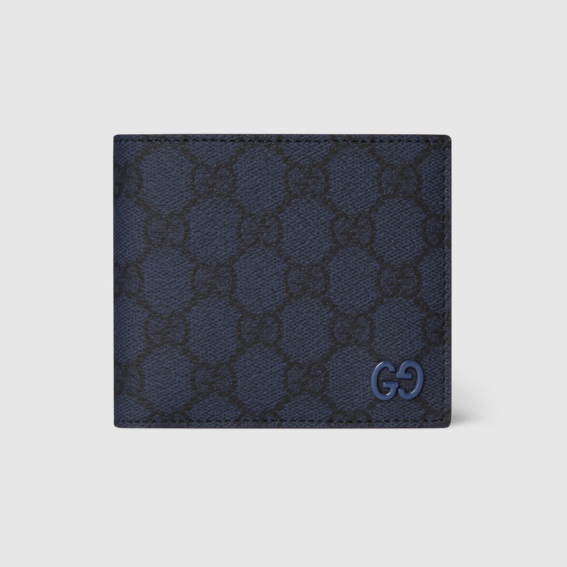 GUCCI ソーホー　パープル レザー 財布 Bordeaux interior GG coin wallet in dark blue GG Supreme | GUCCI® US