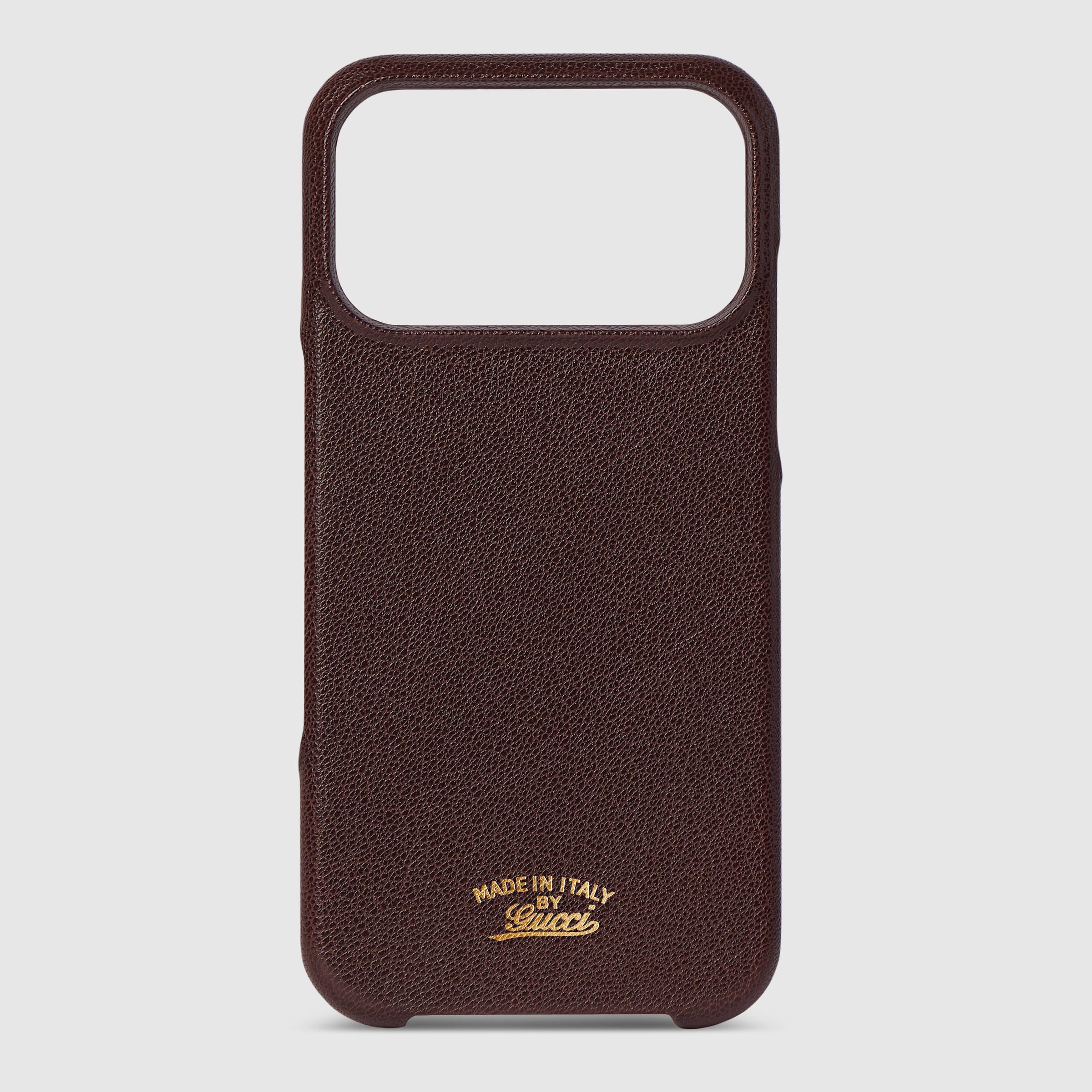 Case for iPhone 17 Pro Max in dark brown leather | GUCCI® US