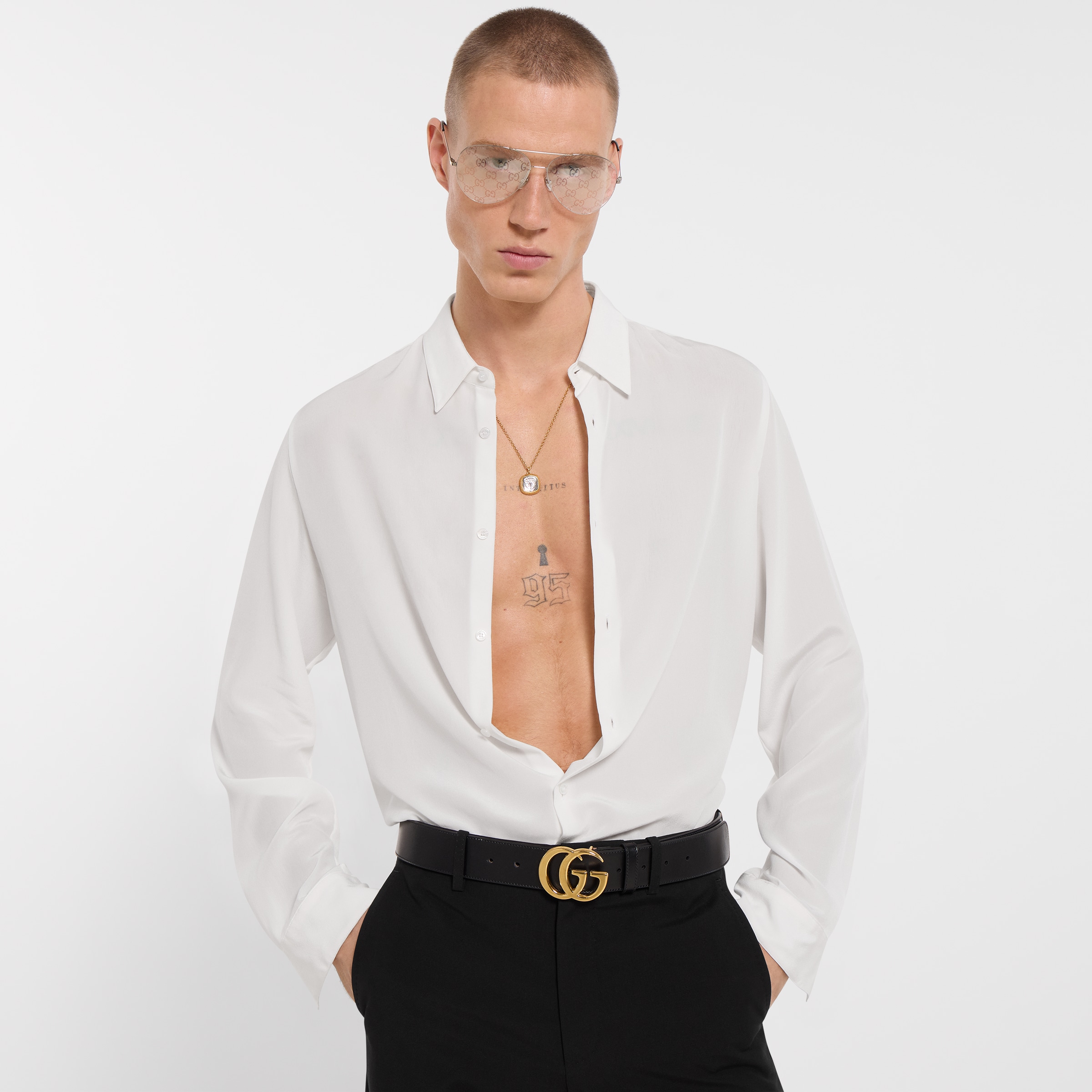 GUCCI ベルト GGエンブレム〕ベルト ・ブラック ソフトレザー | GUCCI公式