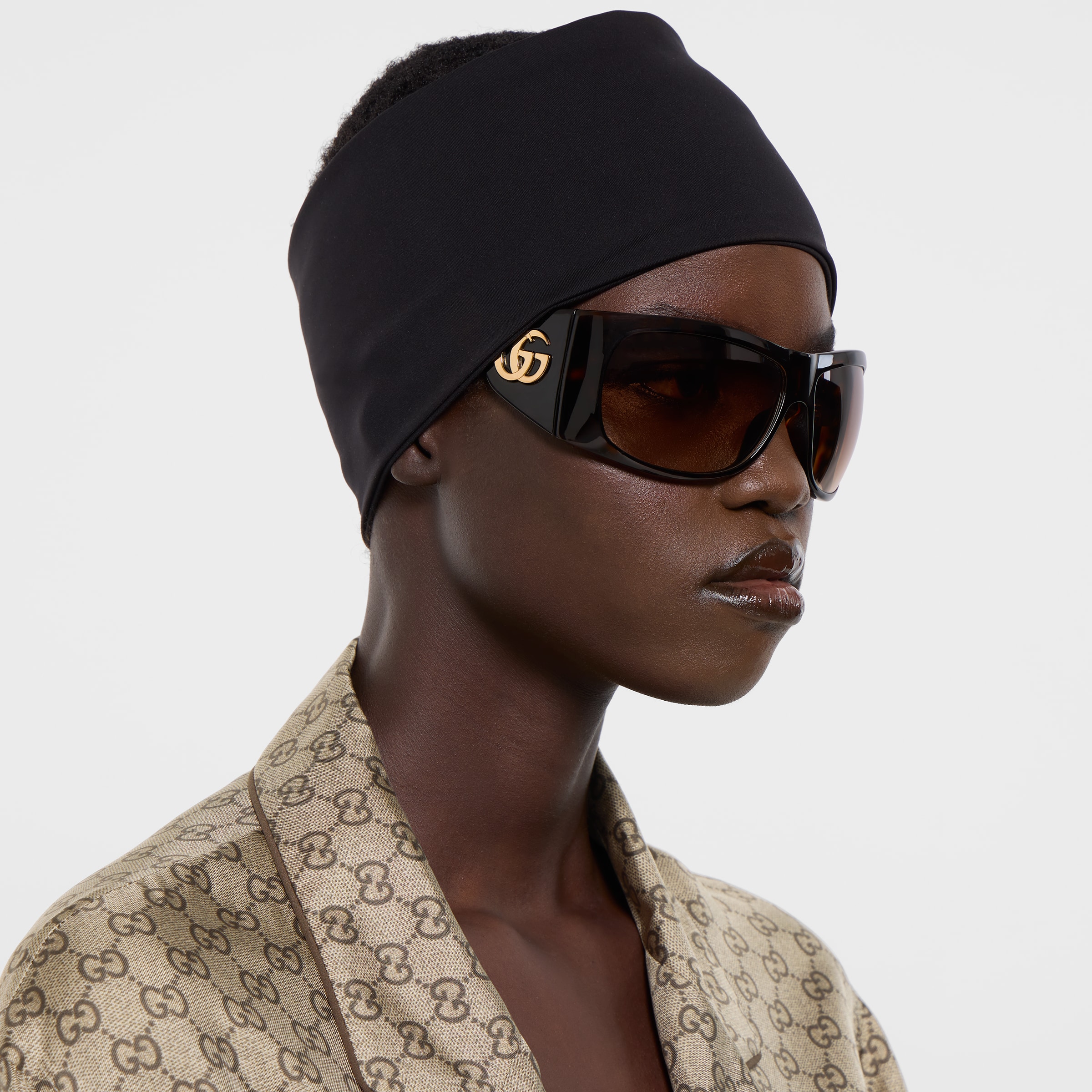 Square frame sunglasses in tortoiseshell brown | GUCCI® US