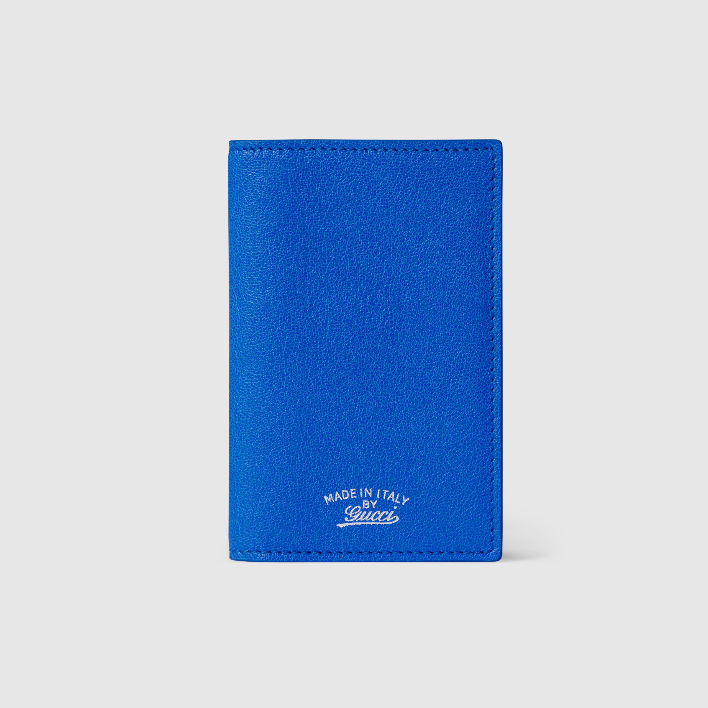 Lira card case in bright blue leather | GUCCI® US