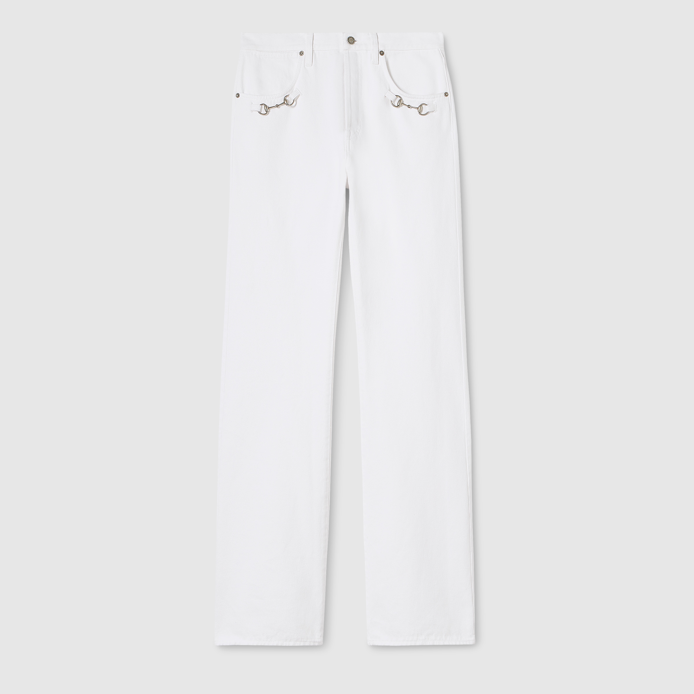 ホースビット ディテール コットンデニム パンツ ・ホワイト | GUCCI公式