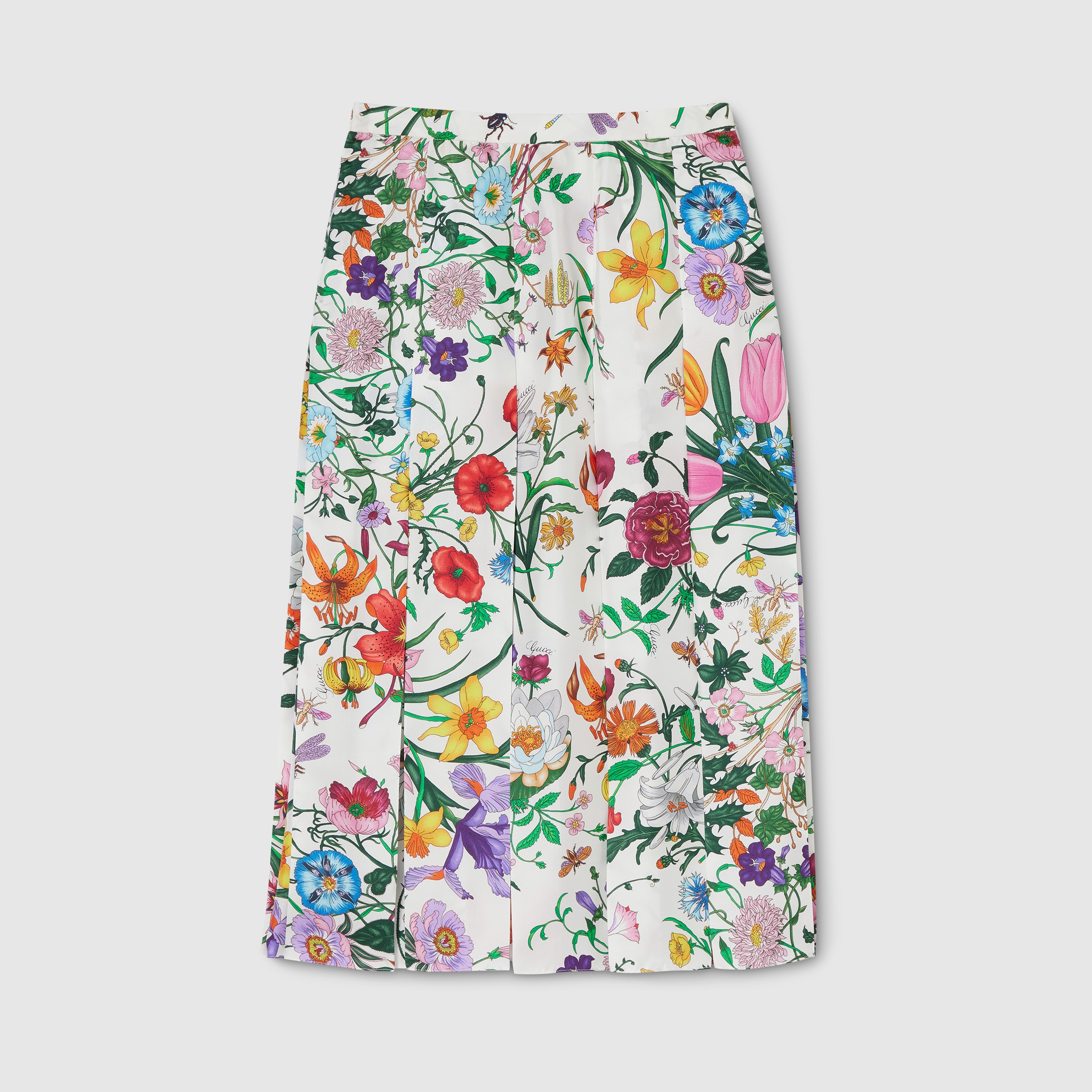 極美品　GUCCI グッチ　細プリーツ　シルク　スカート　シフォン　ロング 極美品 GUCCI グッチ 細プリーツ シルク スカート シフォン ロング