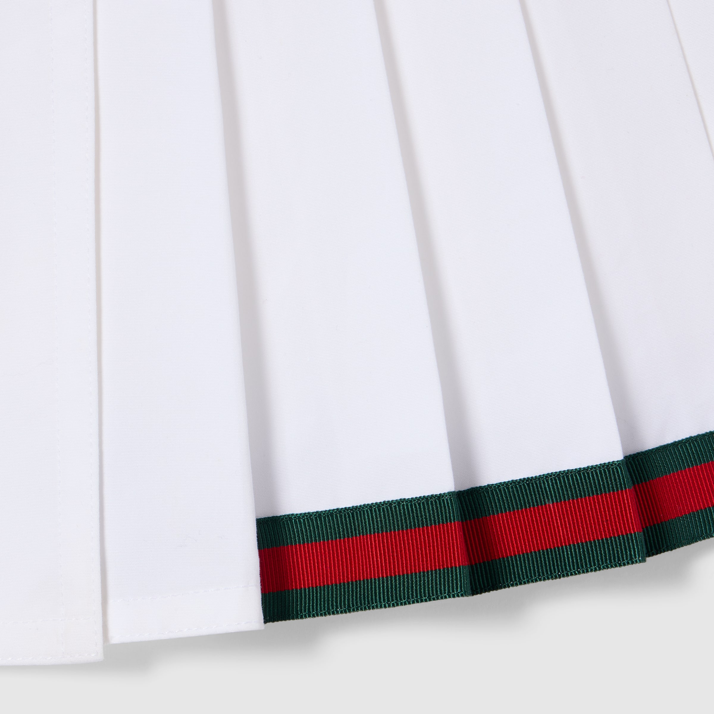 Heavy cotton poplin pleated skirt in white | GUCCI® US