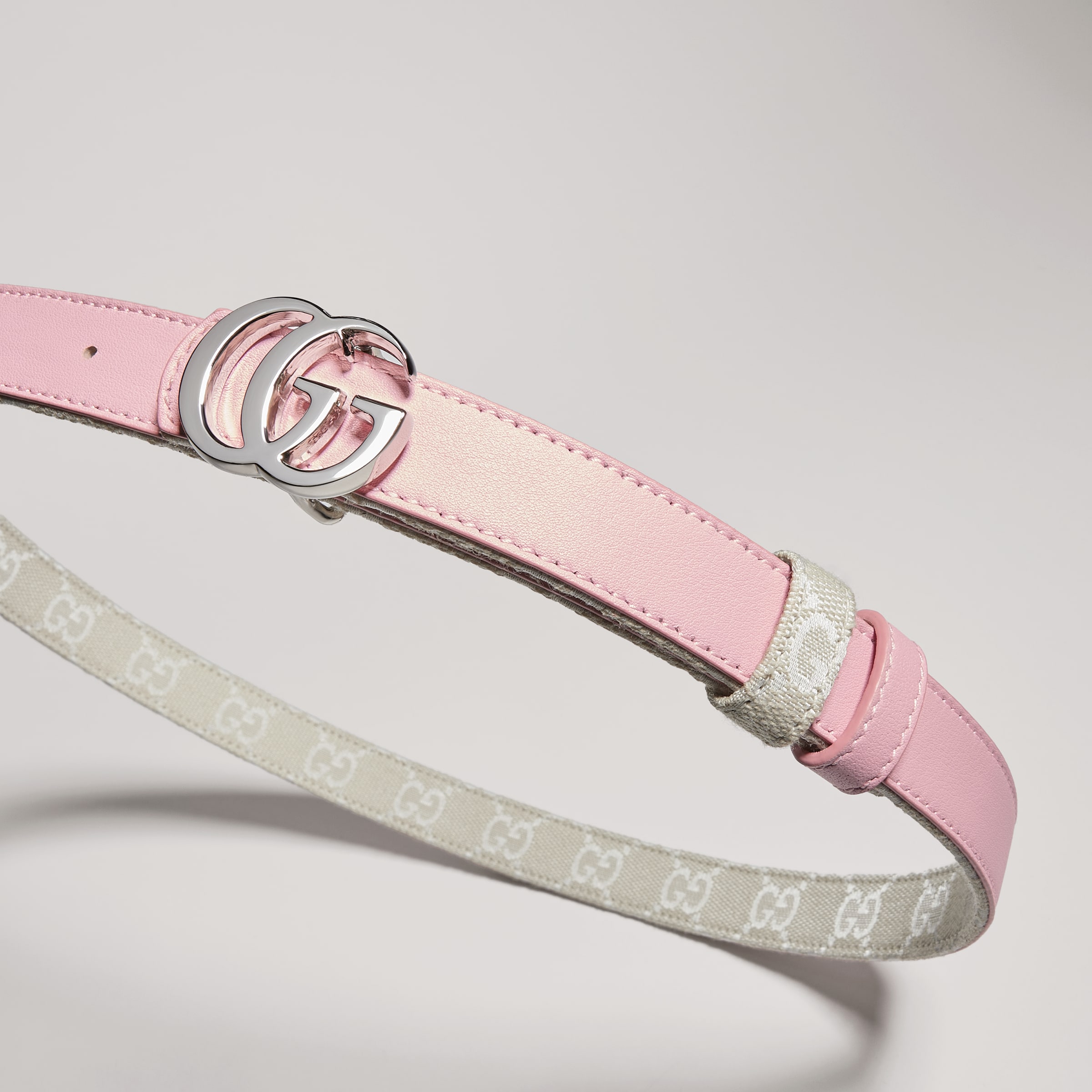 $950 New Authentic GUCCI Marmont Dusty Pink Belt GG LOGO size 85 SALE! Gucci GG Marmont Buckle Jumbo GG Print Belt 75 30 Pale Pink  main image 2
