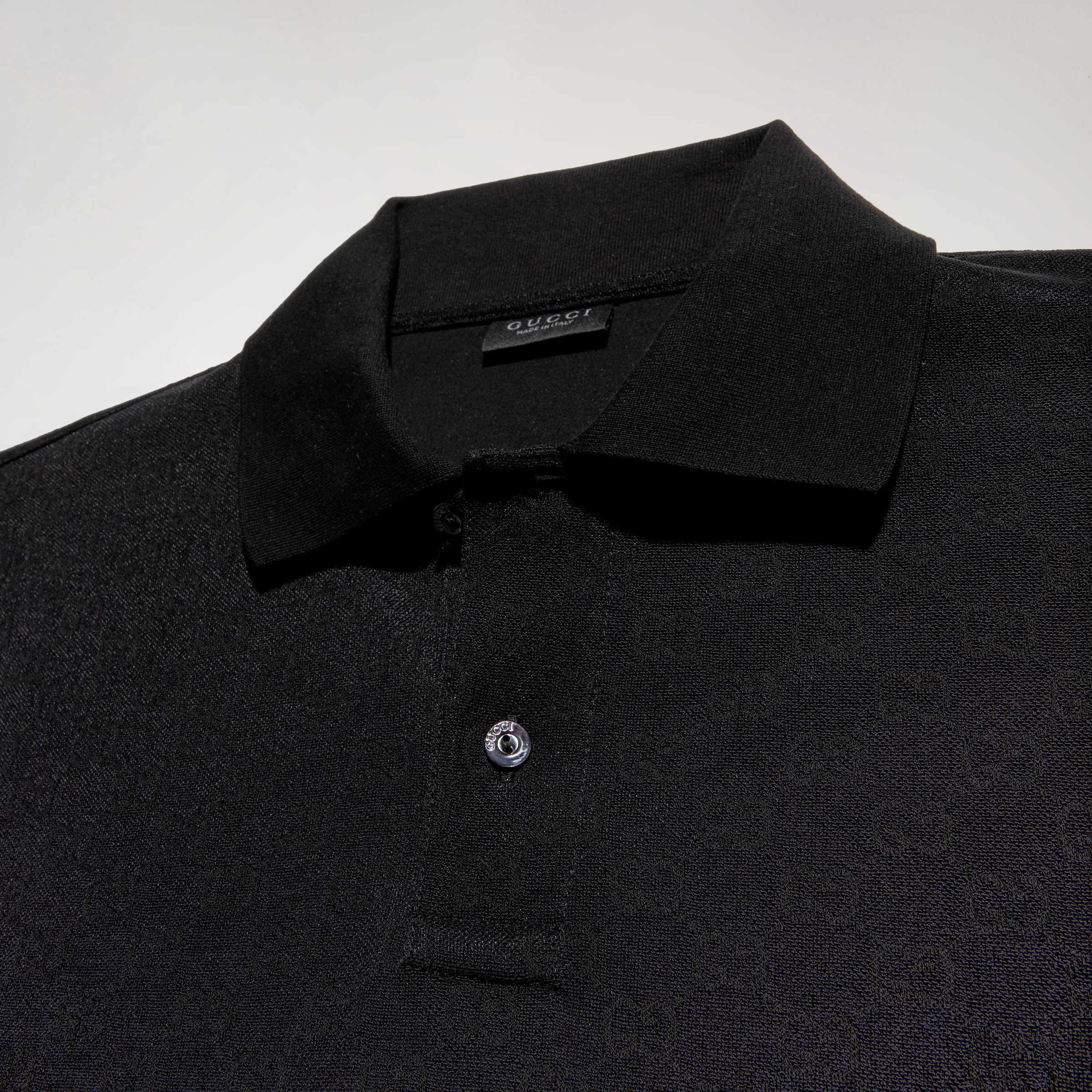 GG technical jersey jacquard polo shirt in black | GUCCI® US
