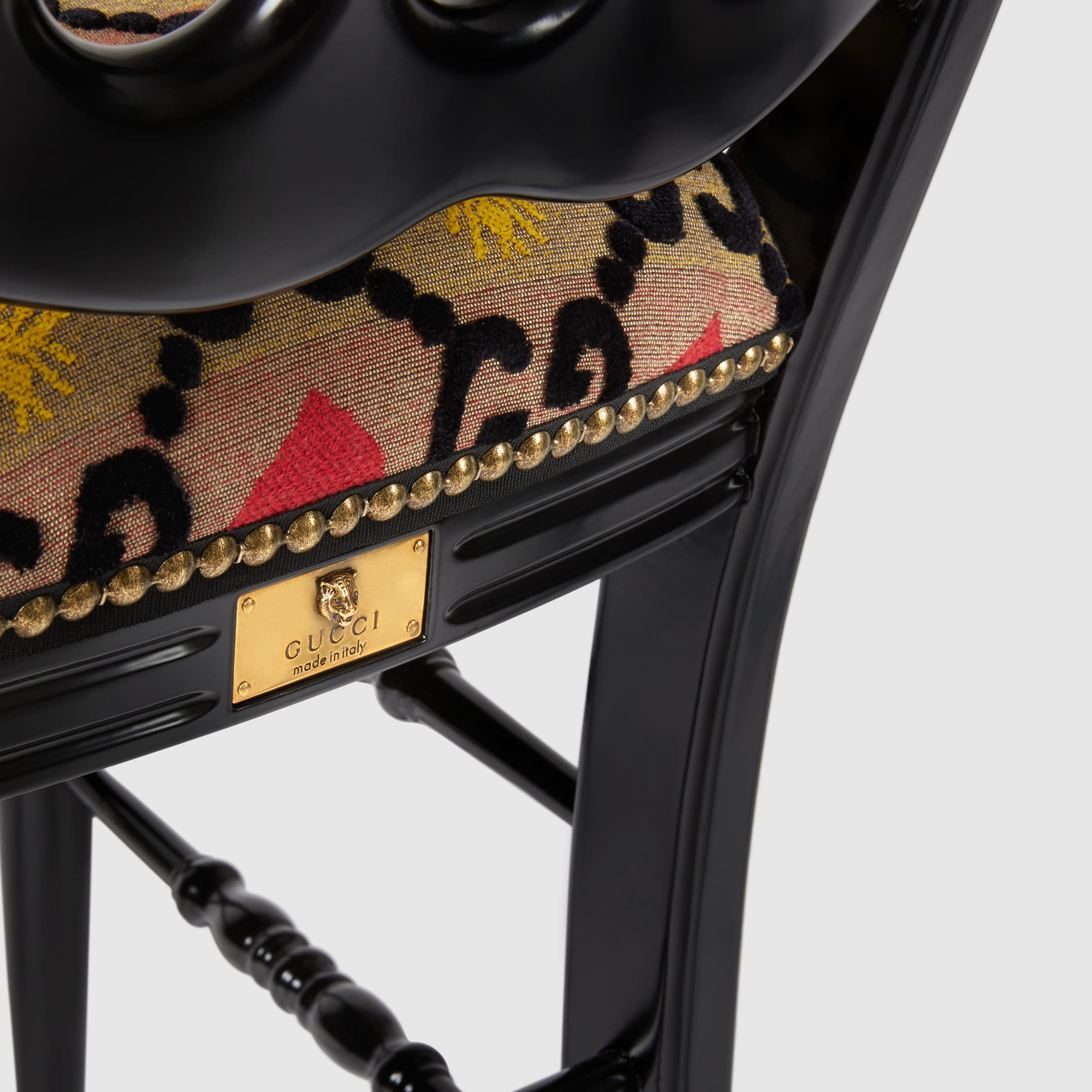 Wood chair with GG jacquard