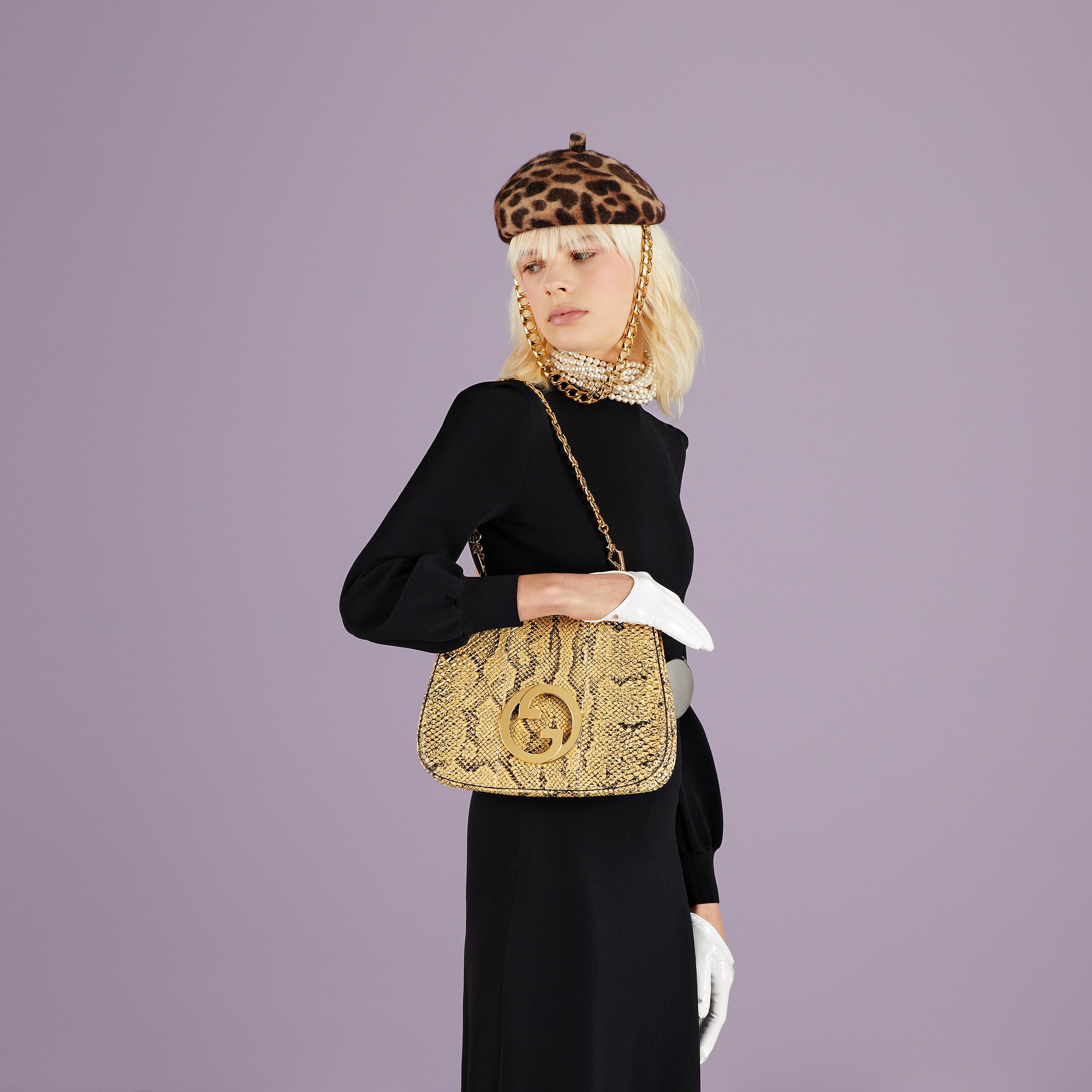 Gucci Blondie small python shoulder bag in yellow | GUCCI® FI Gucci - Gucci Blondie small python shoulder bag