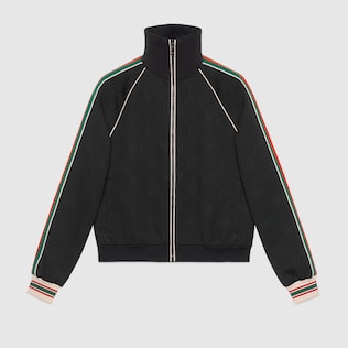 GG jacquard jersey zip jacket in black GUCCI AE