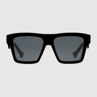 Black Acetate Rectangular Frame Sunglasses GUCCI AE