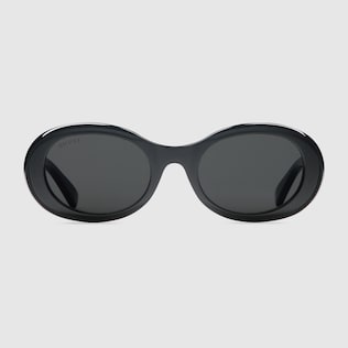 Oval shaped sunglasses in black acetate GUCCI AE