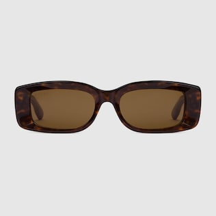 Square sunglasses with Web in black injection GUCCI AE