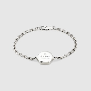 Chain bracelet with Gucci script in 925 sterling silver | GUCCI® UK