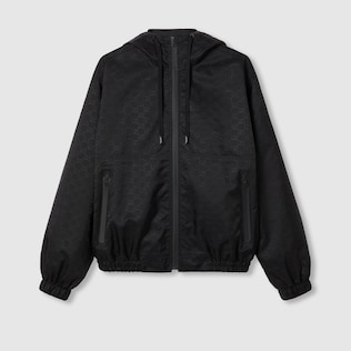 Reversible GG canvas jacket in black GUCCI AE