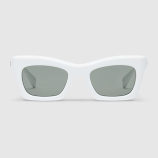 Rectangular frame acetate sunglasses with pearls in black acetate GUCCI AE