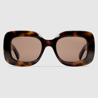 Square sunglasses with Web in black injection GUCCI AE