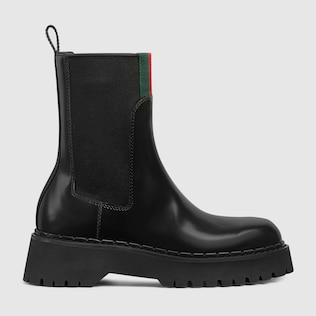 Gucci leather booties hotsell