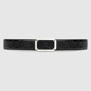 GUCCI GG Rubber effect Leather Belt Size Gucci 80 Black Leather