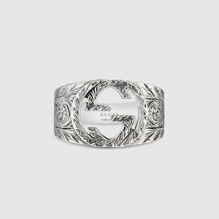 Gucci Interlocking ring in 925 sterling silver | GUCCI® US