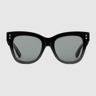 Gucci Eyewear Double G cat eye sunglasses women Acetate One Size Black