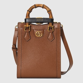 グッチ ダイアナ〕ミニ トートバッグブラック レザー | GUCCI公式 グッチ ダイアナ〕ミニ トートバッグブラック レザー | GUCCI公式
