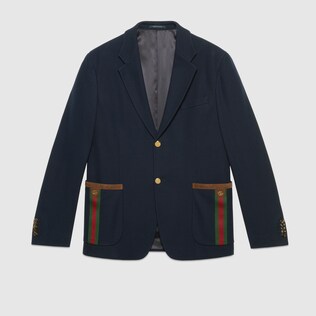 GG cotton viscose formal jacket in black GUCCI US