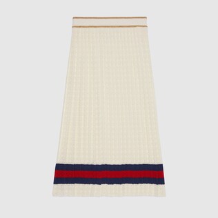 Jersey skirt with Round Interlocking G in red | GUCCI® SG