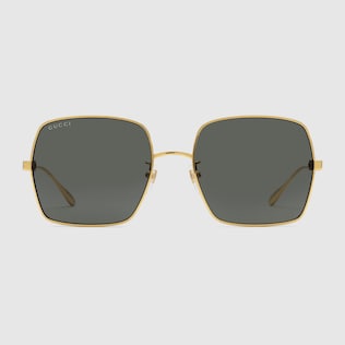 Lunettes de soleil carrees en acetate marron fonce GUCCI BE