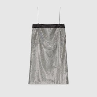 Embroidered GG wool tweed mini dress in Grey Ready-to-wear