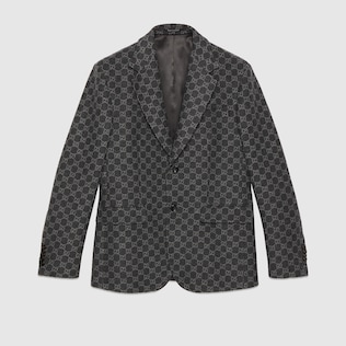 GG cotton viscose formal jacket in black | GUCCI® US