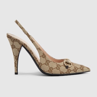 Women's pump with crystals in Pink Fabric | GUCCI® SI