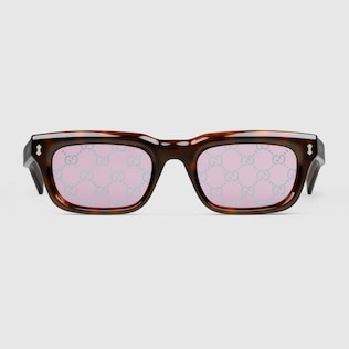Rectangular frame sunglasses in black | GUCCI® US