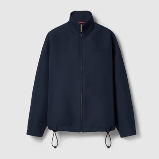 Reversible nylon bomber jacket in black | GUCCI® US