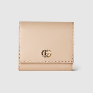 ダブルG ミディアム ウォレットベージュ レザー | GUCCI公式