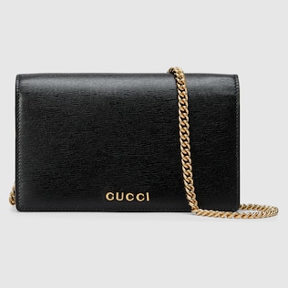 GG Marmont chain wallet in black leather GUCCI US