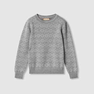 GG degradé wool jacquard sweater in grey and white | GUCCI® US GG degradé wool jacquard sweater in grey and white | GUCCI® US