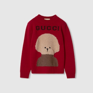 Gucci wool sweater with teddy bear online