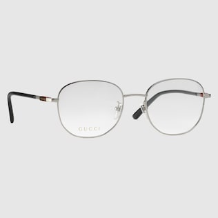 Oversized geometric optical frame in gold toned metal GUCCI US