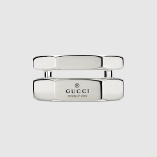 Trademark oval ring in 925 sterling silver | GUCCI® US