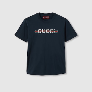 White Cotton Jersey Oversize T Shirt With Gucci Logo GUCCI Canada