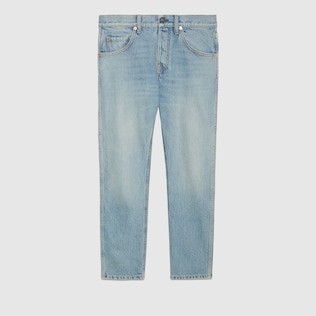 Gucci light denim offers stone bleached cullote