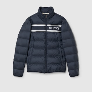 Gucci jacquard down jacket online