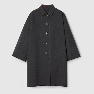 Lightweight wool coat with Web label in Blue Ready to wear GUCCI SI