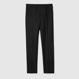 GG cotton viscose formal pant in black | GUCCI® US