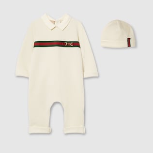 Ensemble cadeau pour bebe en coton avec logo Gucci en coton blanc GUCCI BE