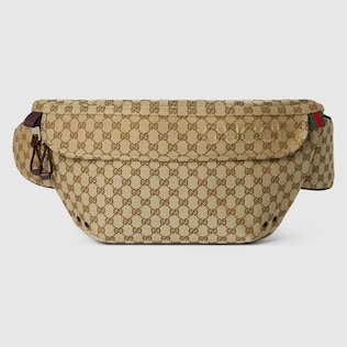 Small GG belt bag in beige and ebony GG canvas GUCCI US